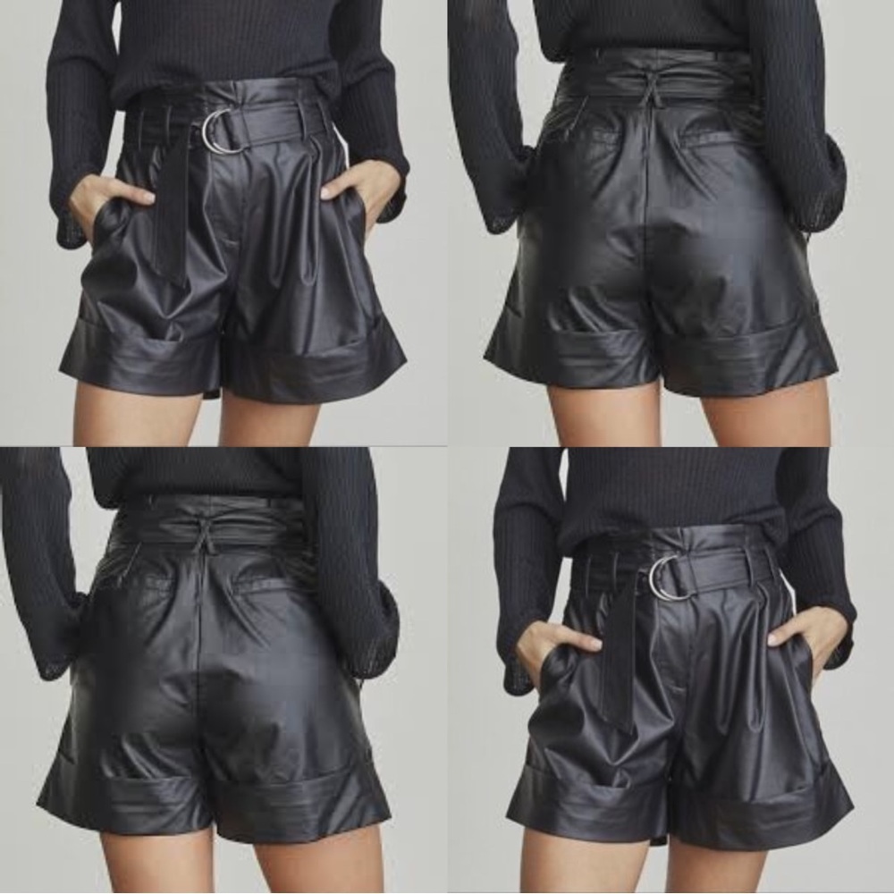 Elizabeth and James Paper Bag Shorts Black Size 16 NWT